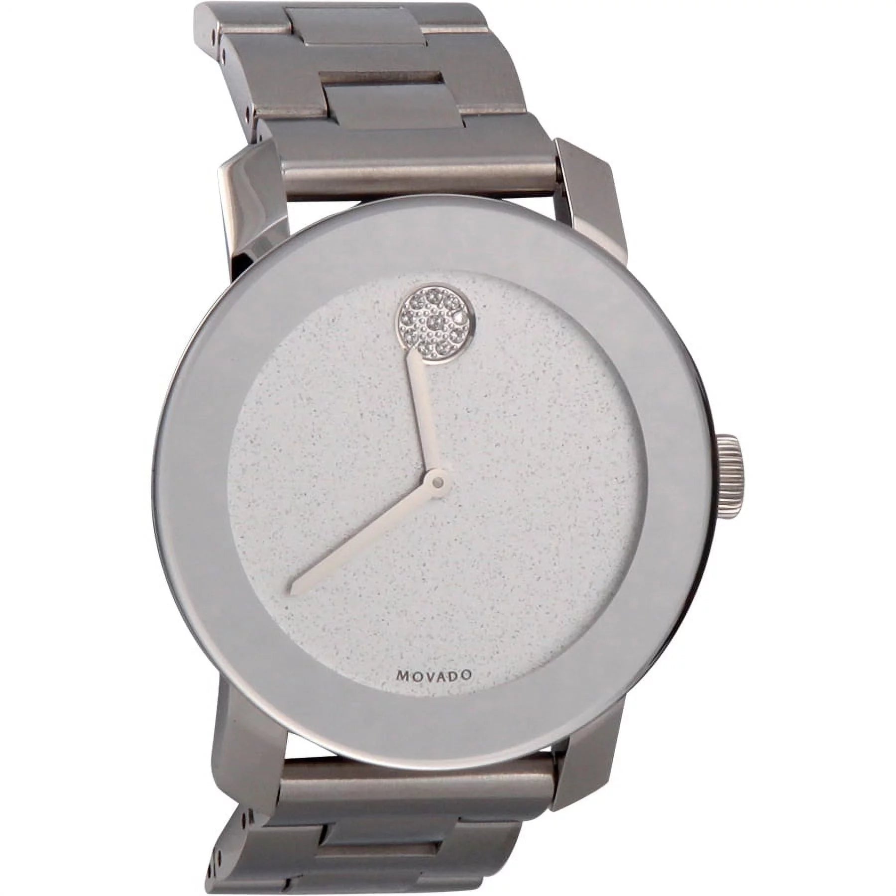Movado Bold Crystal Dot Silver Dial Silver Steel Strap Watch For Women - 3600334