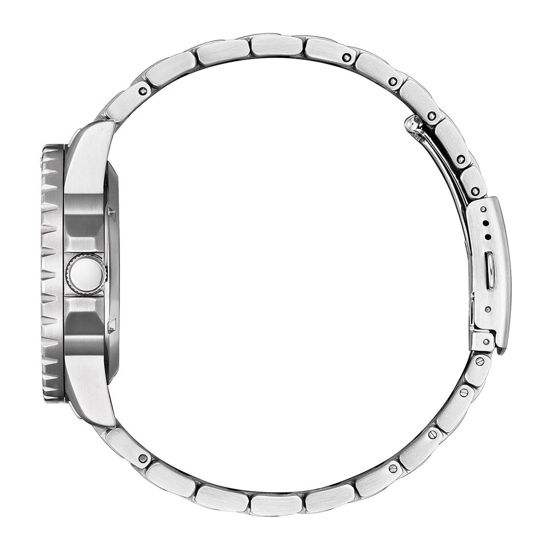 Citizen Mechanical Black Dial Silver Steel Strap Watch For Men - NJ0120-81E