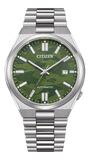 Citizen Tsuyosa Automatic Camouflage Green Dial Silver Steel Strap Watch For Men - NJ0159-86X