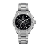 Tag Heuer Aquaracer Chronograph Black Dial Silver Steel Strap Watch for Men - CAY1110.BA0927