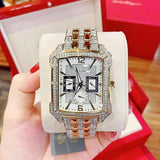 Bulova Crystal Chronograph White Dial Two Tone Steel Strap Watch for Men - 98C109