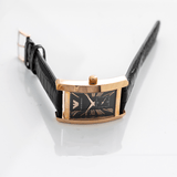 Emporio Armani Classic Black Dial Black Leather Strap Watch For Men - AR0168