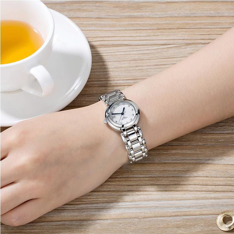 Longines PrimaLuna Mother of Pearl Dial Silver Steel Strap Watch for Women - L8.110.4.87.6