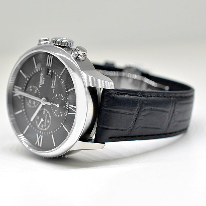 Tissot Black Dial Leather Band Watch For Mens - T099.427.16.058.00