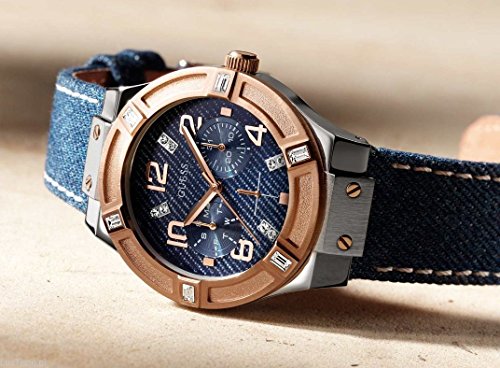 Guess Jet Setter Analog Blue Dial Blue Denim Strap Watch For Women - W0289L1