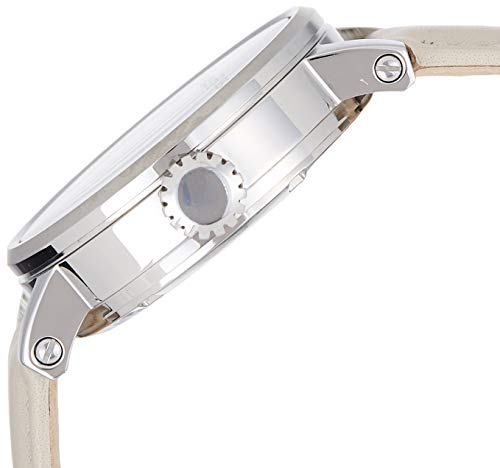 Fossil Boyfriend Automatic Skeleton Silver Dial White Leather Strap Watch for Women - ME3069