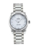 Omega Seamaster Aqua Terra Quartz Diamonds Mother of Pearl Dial Silver Steel Strap Watch for Women - 220.10.28.60.55.001