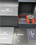 Tag Heuer Formula 1 Chronograph Senna Black Dial Black Leather Strap Watch for Men - CAZ101AJ.FC6487