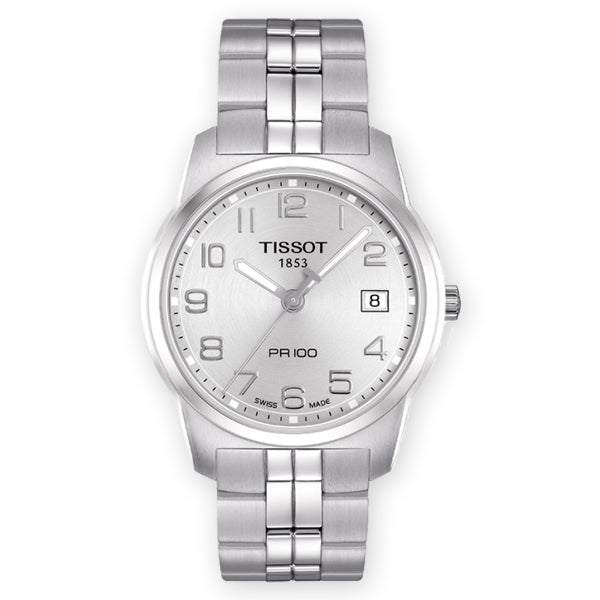Tissot T Classic PR100 Silver Dial Silver Steel Strap Watch For Women - T049.210.11.032.00