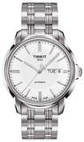 Tissot Automatics III Day Date White Dial Silver Steel Strap Watch For Men - T065.430.11.031.00