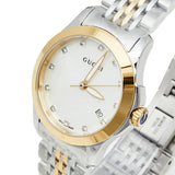 Gucci G Timeless Diamonds Mother of Pearl Dial Two Tone Steel Strap Watch For Women - YA126413