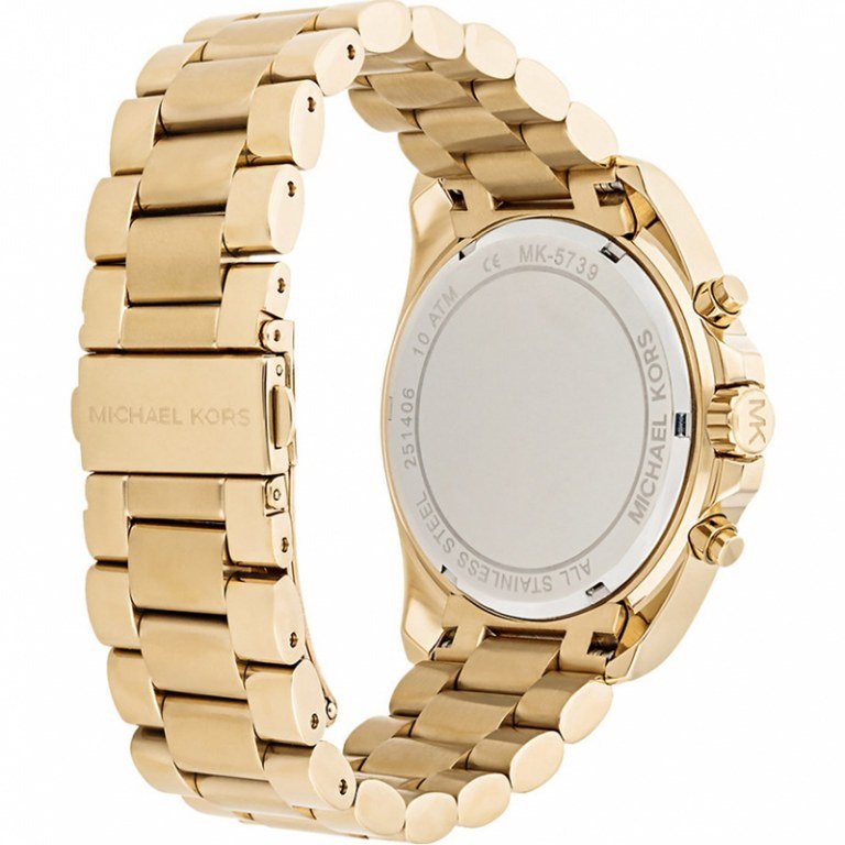 Michael Kors Bradshaw Black Dial Gold Steel Strap Watch for Women - MK5739