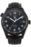 Tag Heuer Carrera Calibre 5 Drive Timer Black Dial Black Leather Strap Watch for Men - WAR2A80.FC6337