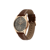 Hugo Boss Ambassador Grey Dial Brown Leather Strap Watch for Men - 1513387