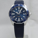 Tag Heuer Aquaracer Blue Dial Blue Rubber Strap Watch for Men - WAY111C.FT6155