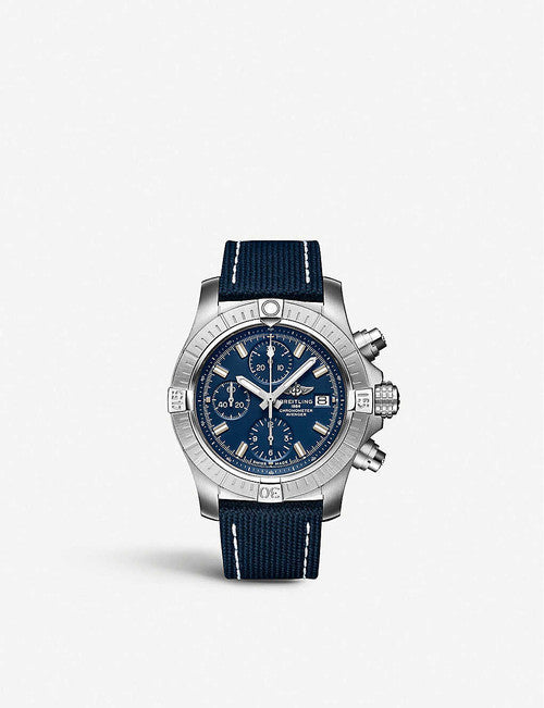 Breitling Avenger Chronograph 43 Blue Dial Blue Nylon Strap Watch for Men - A13385101C1X1