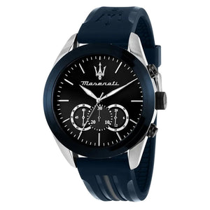 Maserati Traguardo Chronograph Blue Dial Black Silicone Strap Watch For Men - R8871612046
