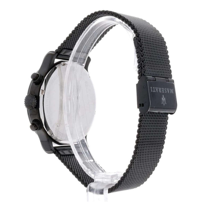Maserati Epoca Chronograph Black Dial Black Mesh Strap Watch For Men - R8873618013