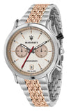 Maserati Legend Chronograph Ivory White Dial Two Tone Steel Strap Watch For Men - R8873638002