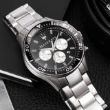 Maserati SFIDA Chronograph Black Dial Silver Steel Strap Watch For Men - R8873640004