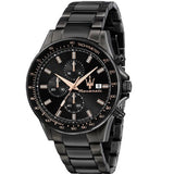 Maserati SFIDA Chronograph Black Dial Black Steel Strap Watch For Men - R8873640011