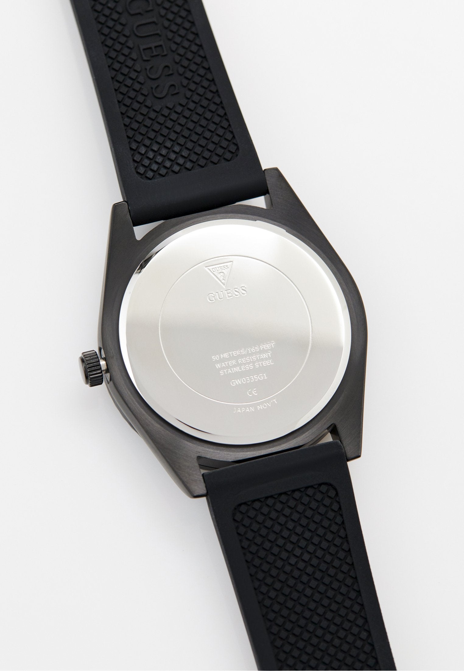 Guess Connoisseur Black Dial Black Silicone Strap Watch For Men - GW0335G1