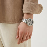 Guess Duke Glitz Black Dial Silver Steel Strap Watch For Men - GW0576G1