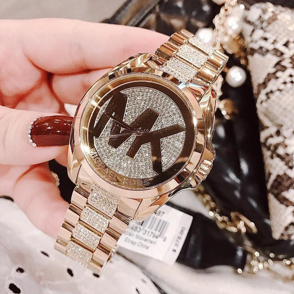 Michael Kors Bradshaw Gold Dial Gold Steel Strap Watch for Women - MK6487