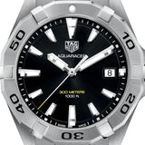 Tag Heuer Aquaracer Black Dial Silver Steel Strap Watch for Men - WBD1110.BA0928