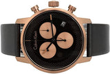 Calvin Klein City Chronograph Black Dial Black Leather Strap Watch for Men - K2G17TC1