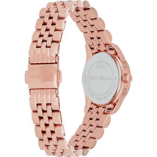 Michael Kors Lexington Quartz White Dial Rose Gold Steel Strap Watch For Women - MK3230