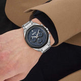 Hugo Boss Cloud Chronograph Blue Dial Silver Steel Strap Watch For Men - 1514015