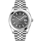 Rolex Datejust 41 Oyster Grey Dial Silver Oystersteel Bracelet Watch for Men - M126300-0008