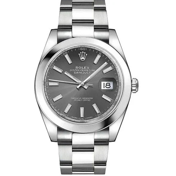 Rolex Datejust 41 Oyster Grey Dial Oystersteel Strap Watch for Men - M126300-0007