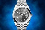 Rolex Datejust 41 Oyster Grey Dial Silver Oystersteel Bracelet Watch for Men - M126300-0008