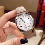 Marc Jacobs Mandy Silver Dial Brown Leather Strap Watch for Women - MJ1563