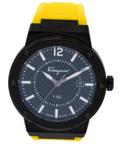 Salvatore Ferragamo F-80 Classic Black Dial Yellow Rubber Strap Watch for Men - SFHY01522