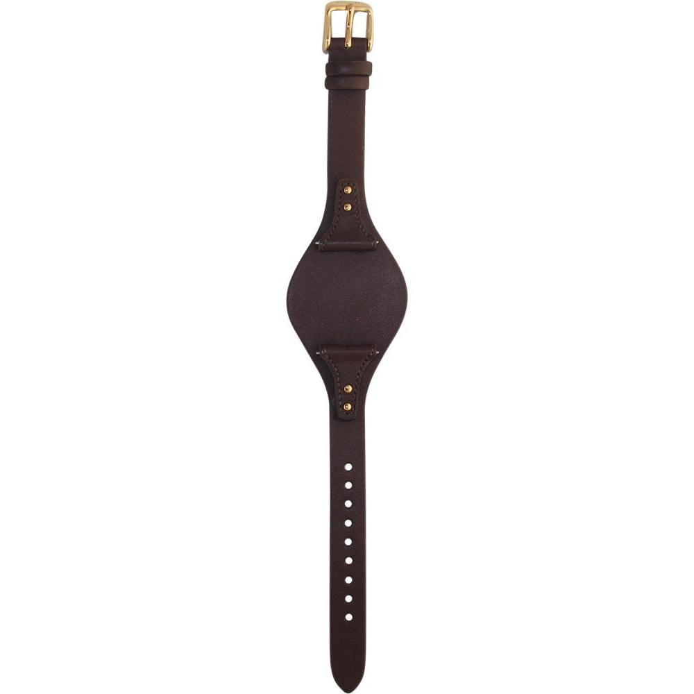 Fossil Boyfriend White Dial Brown Leather Strap Watch for Women - ES3616