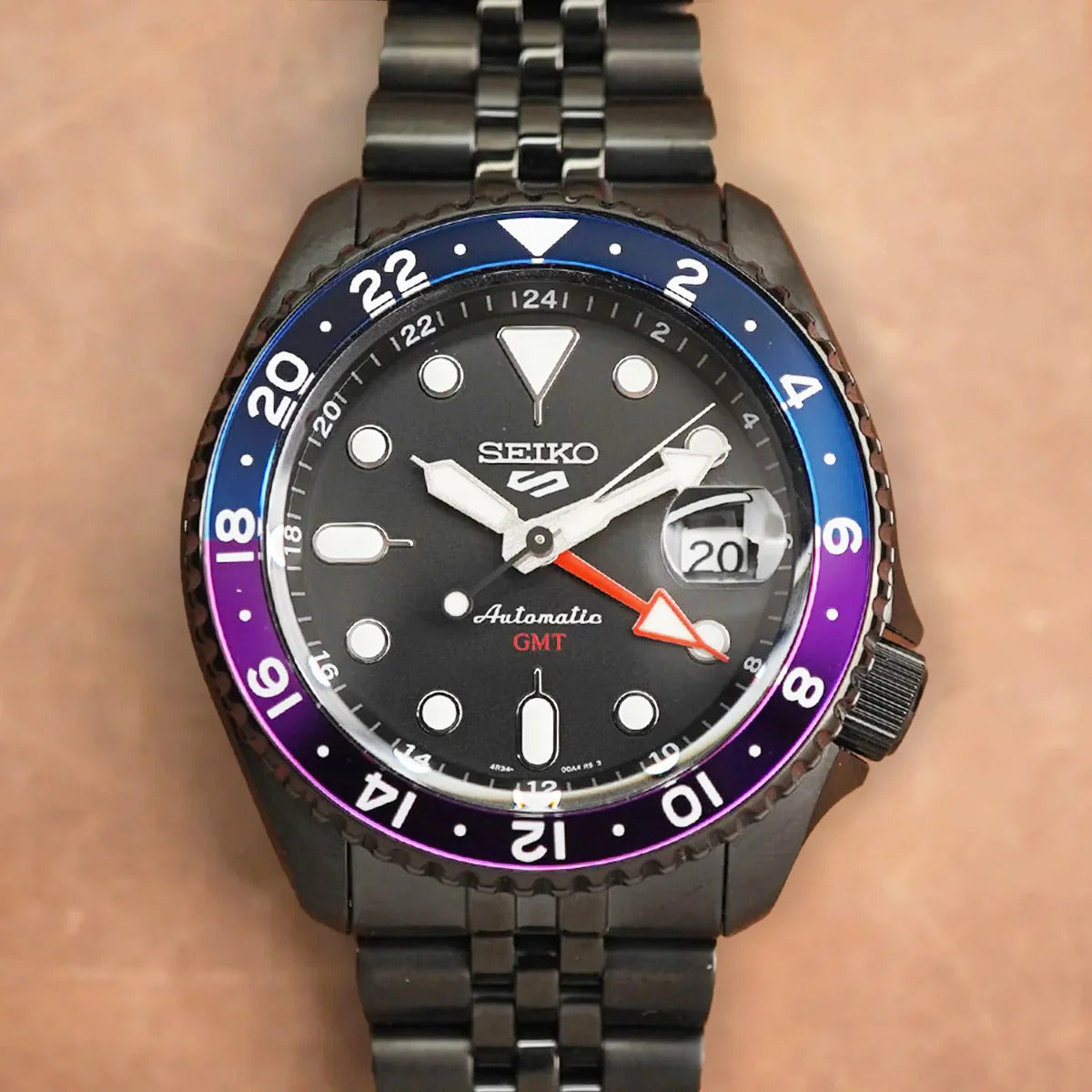 Seiko Automatic SKX GMT Yuto Horigome Limited Edition Black Dial Black Steel Strap Watch For Men - SSK027K1