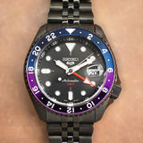 Seiko Automatic SKX GMT Yuto Horigome Limited Edition Black Dial Black Steel Strap Watch For Men - SSK027K1
