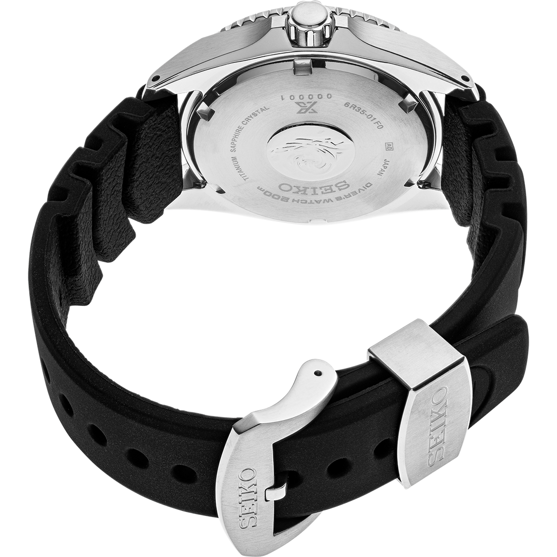 Seiko Shogun Prospex Titanium Divers Automatic White Dial Black Rubber Strap Watch For Men - SPB191J1