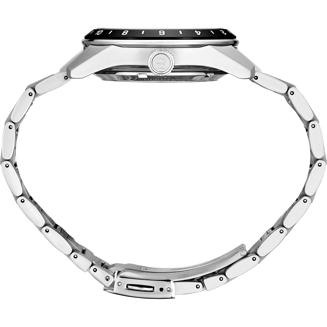 Seiko Presage Sharp Edged Series GMT Green Dial Silver Steel Strap Watch For Men - SPB219J1