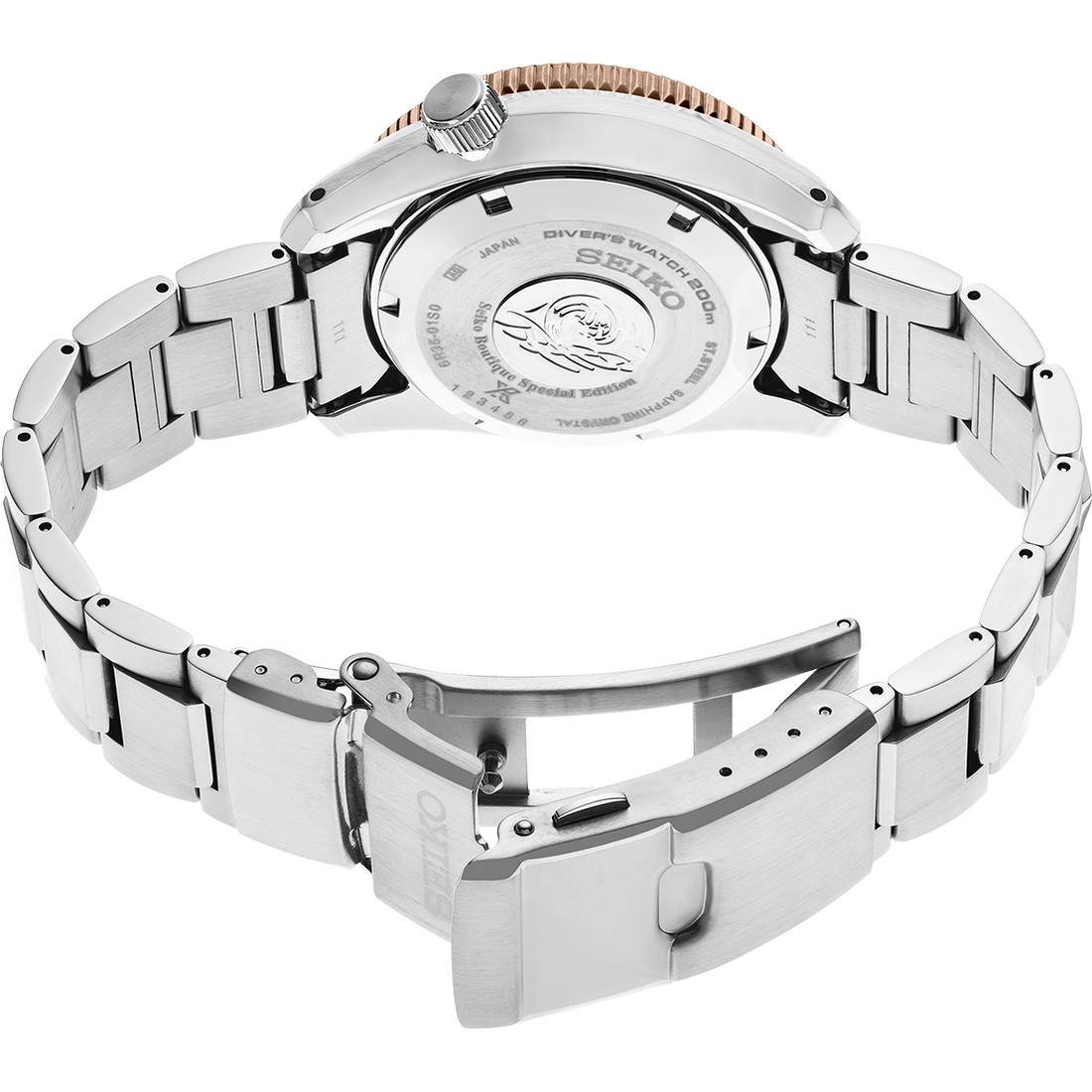 Seiko Prospex Sea Diver Automatic Brown Dial Silver Steel Strap Watch For Men - SPB240J1