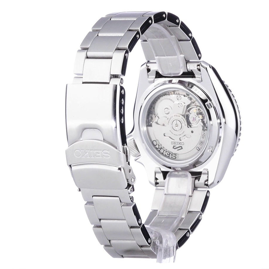 Seiko 5 Sports Automatic Black Dial Silver Steel Strap Watch For Men - SRPD57K1