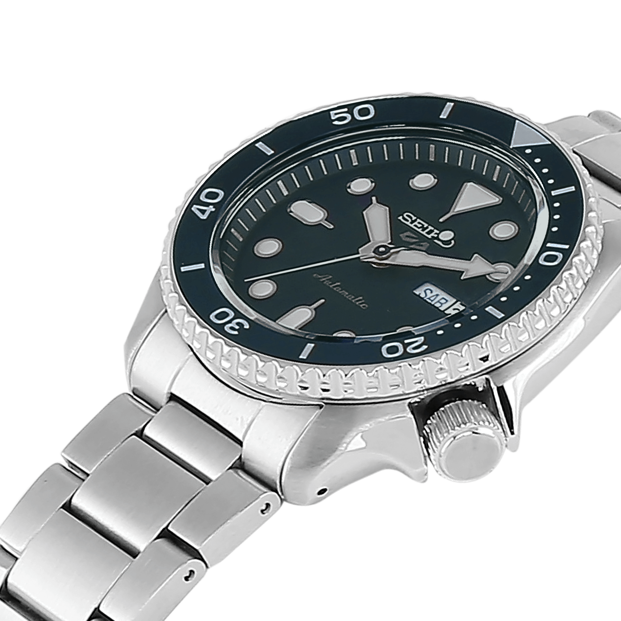 Seiko 5 Sports Automatic Analog Green Dial Silver Steel Strap Watch For Men - SRPD63K1