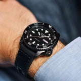 Seiko 5 Sport Automatic Black Dial Black Silicone Strap Watch For Men - SRPD65K3