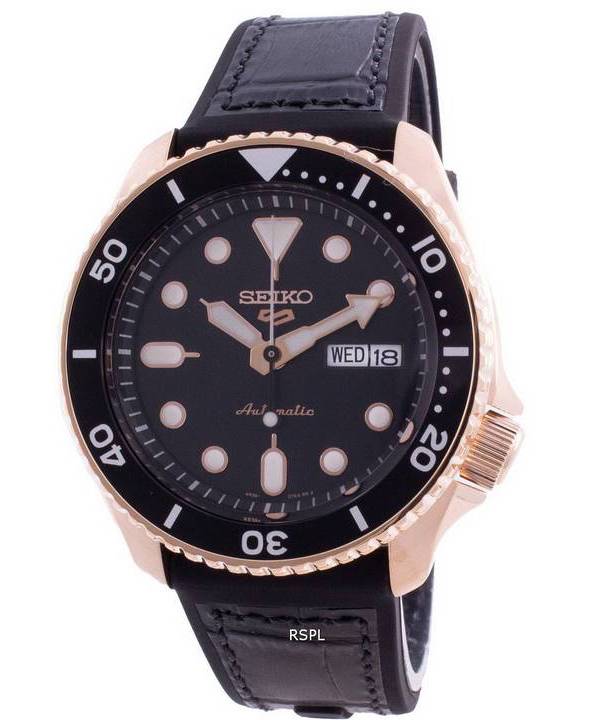 Seiko 5 Sport SKX Automatic Black Dial Black Silicone Strap Watch For Men - SRPD76K1
