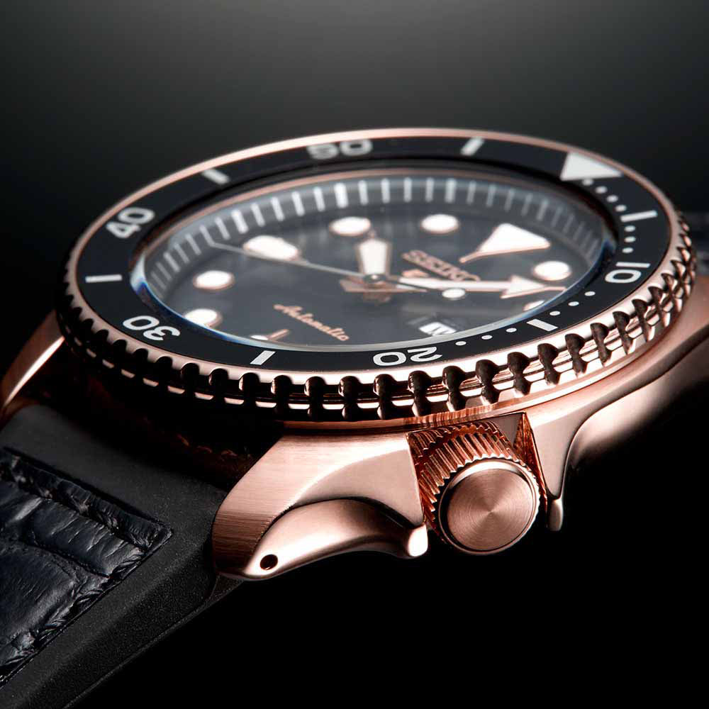 Seiko 5 Sport SKX Automatic Black Dial Black Silicone Strap Watch For Men - SRPD76K1