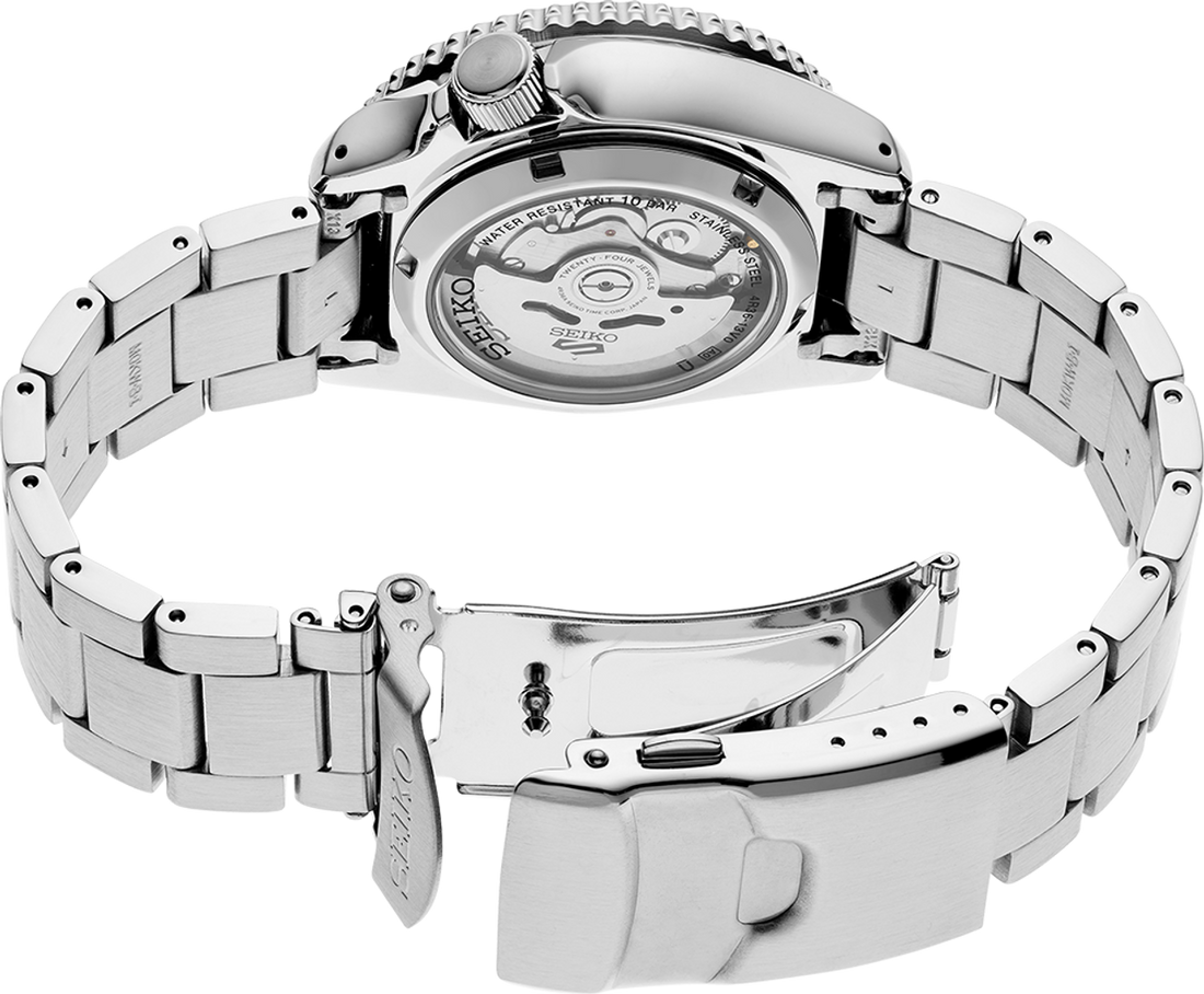 Seiko 5 Sports Special Edition Silver Dial Silver Steel Strap Watch For Men - SRPK09K1