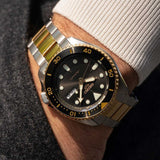 Seiko 5 Sports Automatic Special Creation Black Dial Two Tone Steel Strap Watch For Men - SRPK22